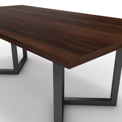 Étkezőasztal - Indra fekete lábbal - Mogyoró, méret: 200x100