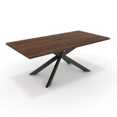 Étkezőasztal - Jama fekete lábbal - Mogyoró, méret: 200x100