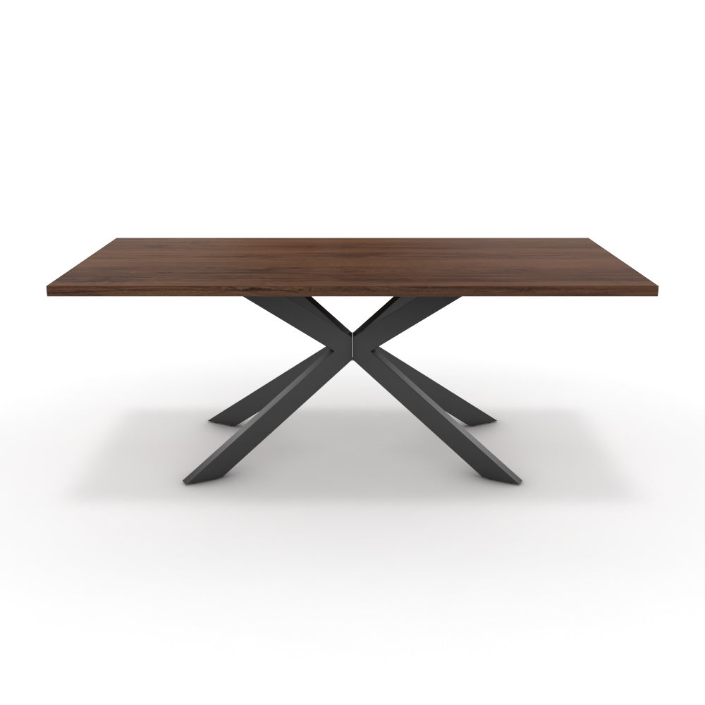 Étkezőasztal - Jama fekete lábbal - Mogyoró, méret: 200x100