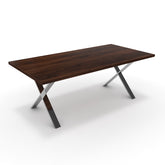 Étkezőasztal - Préma króm lábbal - Mogyoró, méret: 200x100