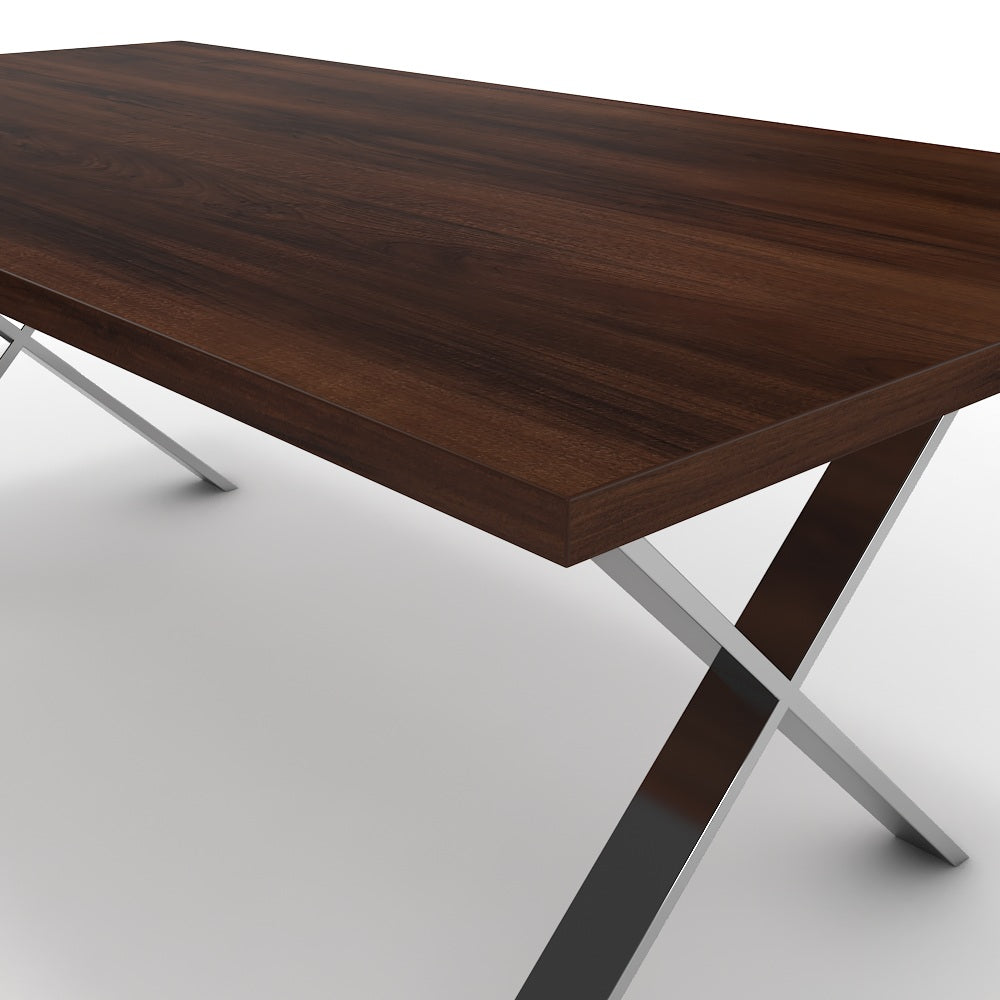 Étkezőasztal - Préma króm lábbal - Mogyoró, méret: 200x100