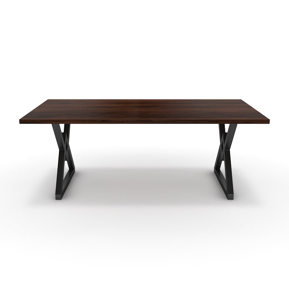 Étkezőasztal - Uttama fekete lábbal - Mogyoró, méret: 200x100