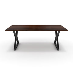 Étkezőasztal - Uttama fekete lábbal - Mogyoró, méret: 200x100