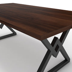 Étkezőasztal - Uttama fekete lábbal - Mogyoró, méret: 200x100