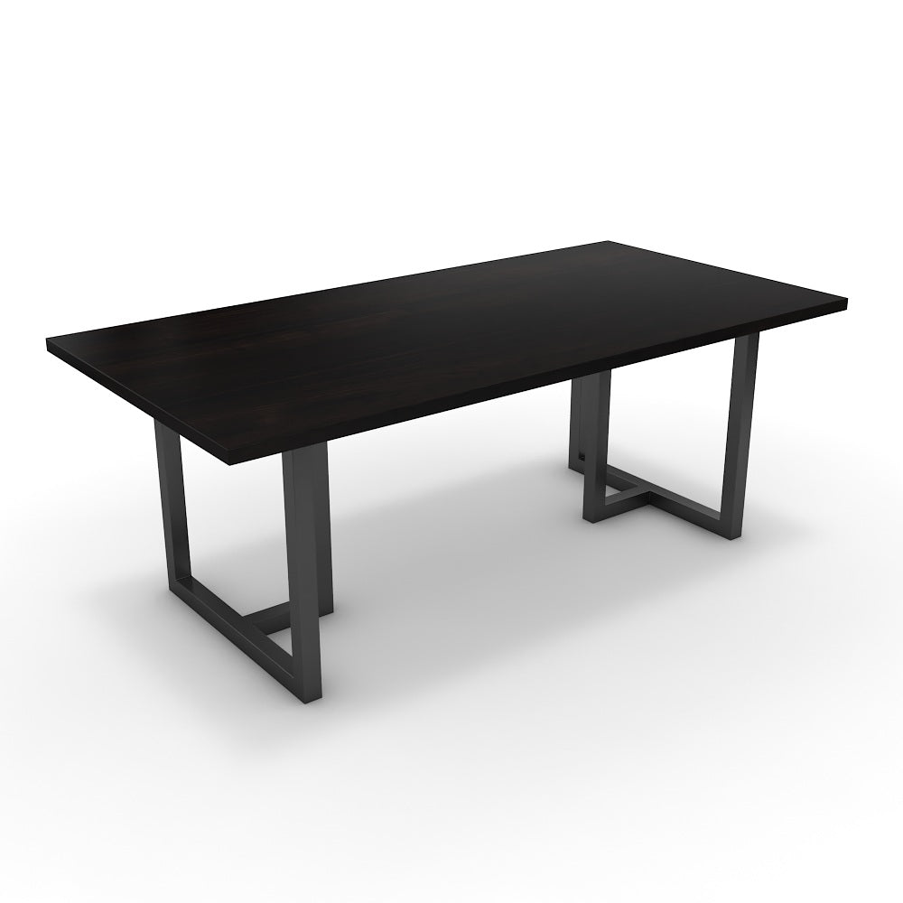 Étkezőasztal - Asara fekete lábbal - Füstölt dió, méret: 200x100