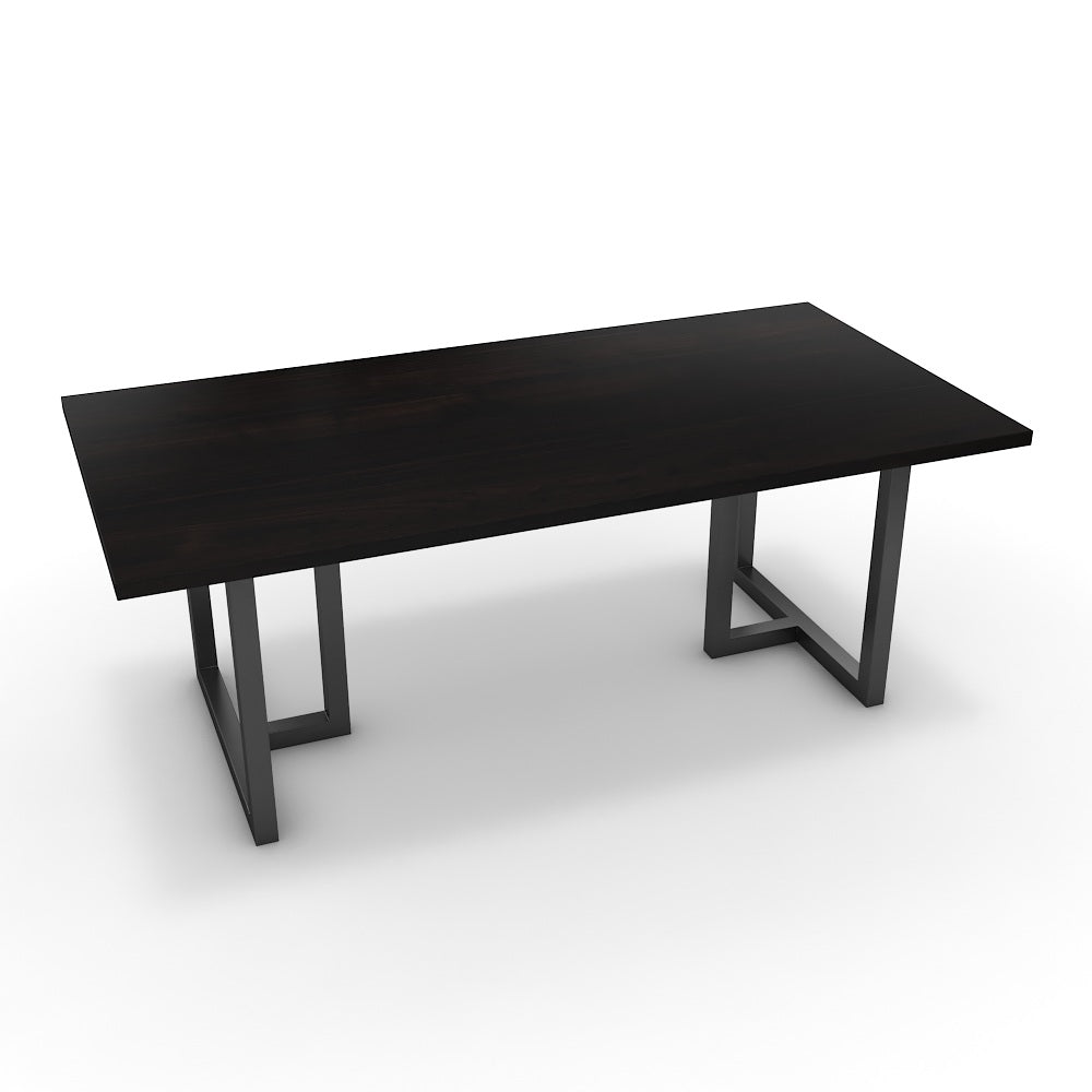 Étkezőasztal - Asara fekete lábbal - Füstölt dió, méret: 200x100