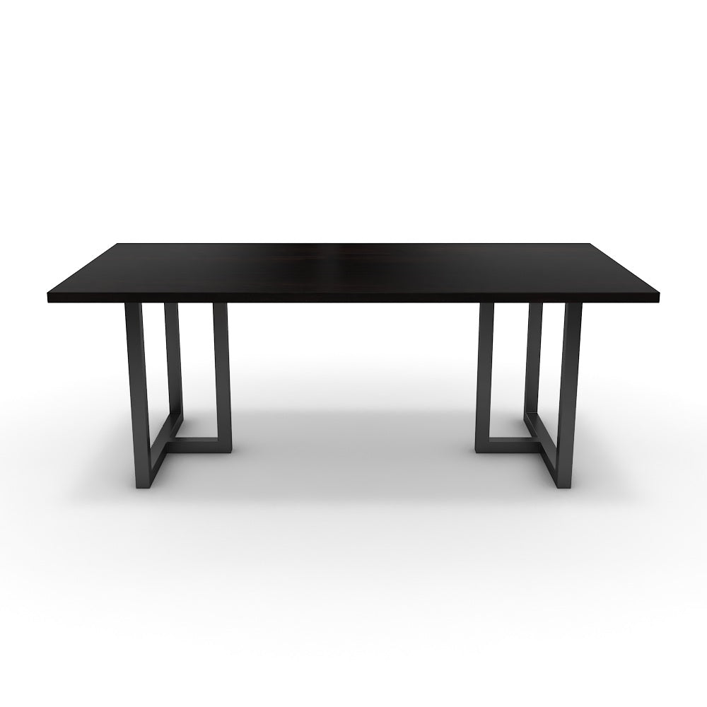 Étkezőasztal - Asara fekete lábbal - Füstölt dió, méret: 200x100