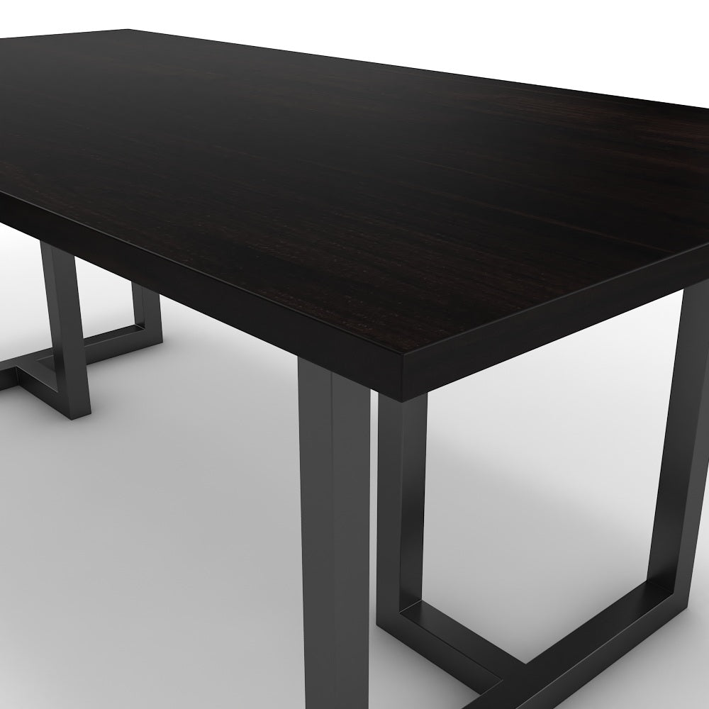 Étkezőasztal - Asara fekete lábbal - Füstölt dió, méret: 200x100