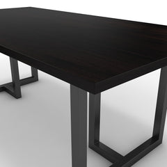 Étkezőasztal - Asara fekete lábbal - Füstölt dió, méret: 200x100