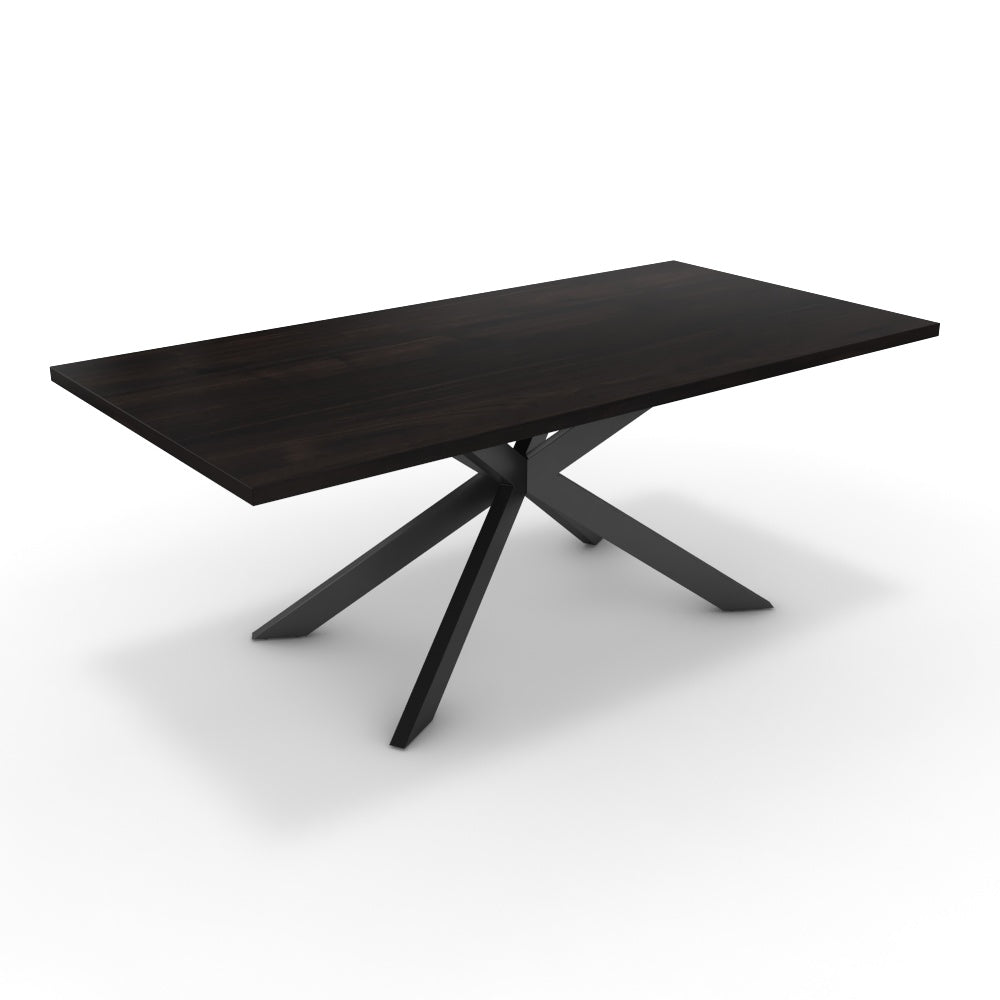 Étkezőasztal - Jama fekete lábbal - Füstölt dió, méret: 200x100