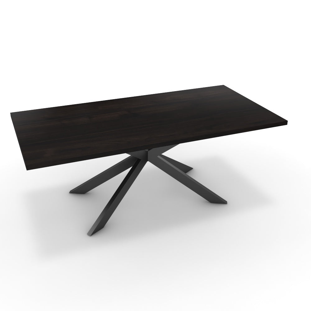 Étkezőasztal - Jama fekete lábbal - Füstölt dió, méret: 200x100