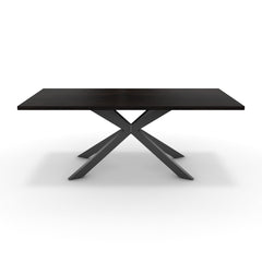 Étkezőasztal - Jama fekete lábbal - Füstölt dió, méret: 200x100