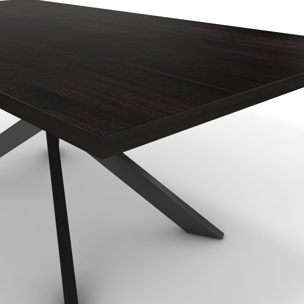 Étkezőasztal - Jama fekete lábbal - Füstölt dió, méret: 200x100