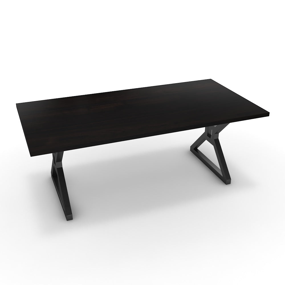 Étkezőasztal - Mandira fekete lábbal - Füstölt dió, méret: 200x100