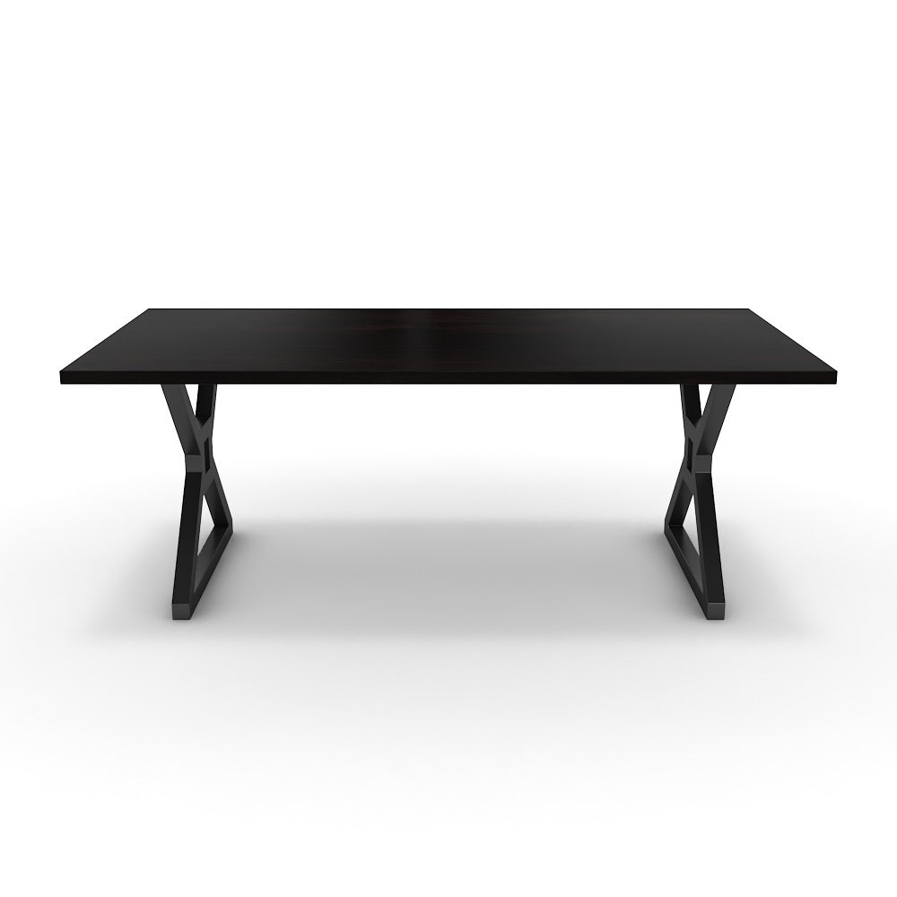 Étkezőasztal - Mandira fekete lábbal - Füstölt dió, méret: 200x100