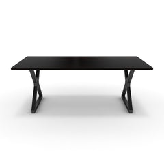 Étkezőasztal - Mandira fekete lábbal - Füstölt dió, méret: 200x100