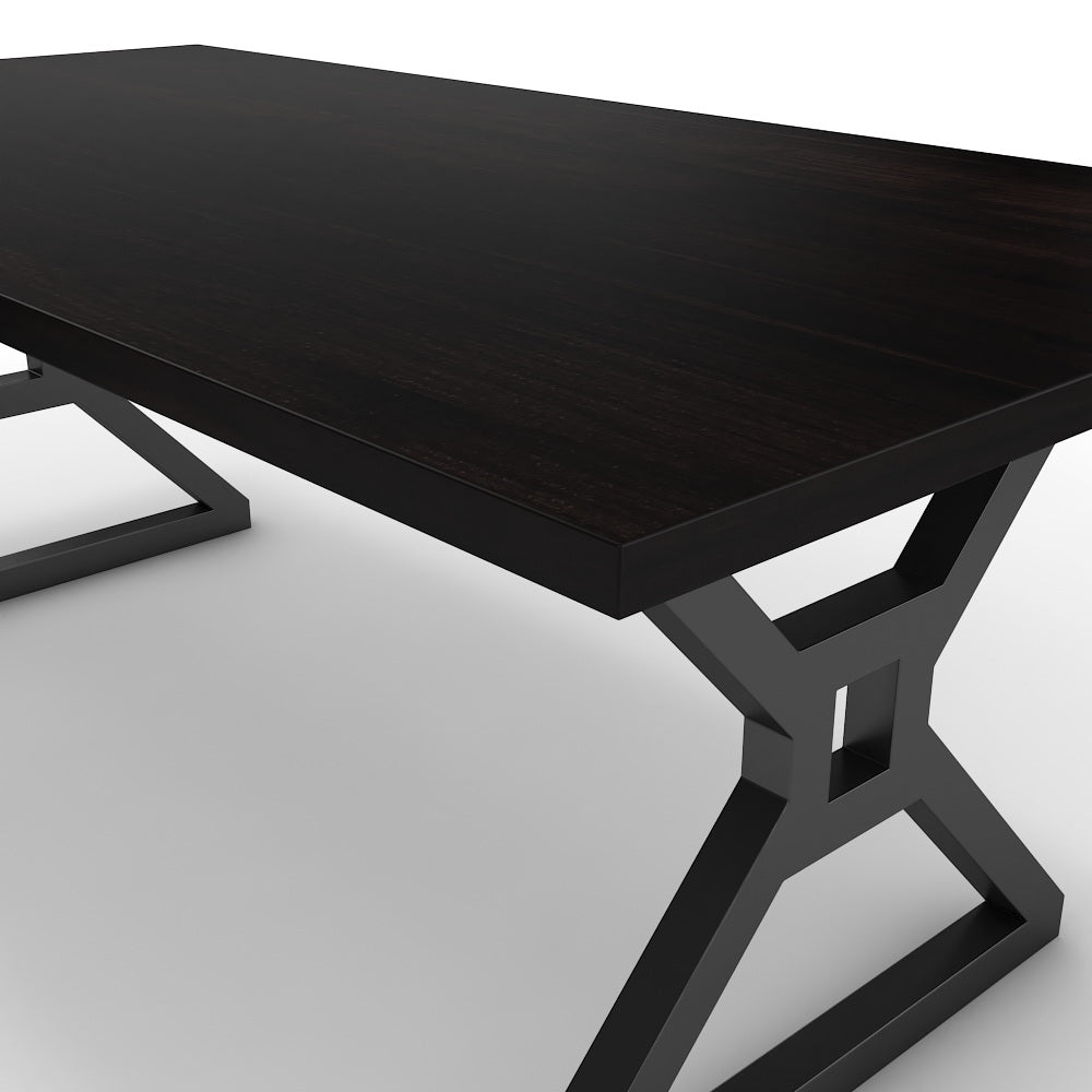 Étkezőasztal - Mandira fekete lábbal - Füstölt dió, méret: 200x100