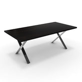 Étkezőasztal - Préma króm lábbal - Füstölt dió, méret: 200x100