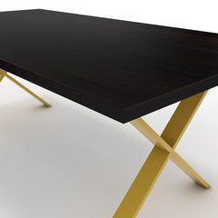 Étkezőasztal - Préma festett arany lábbal - Füstölt dió, méret: 200x100