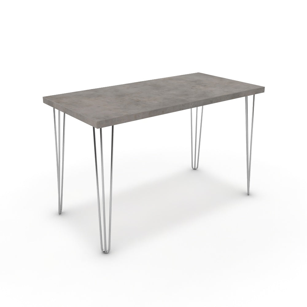 Íróasztal - Linga króm lábbal - Vil.szürke Chicago beton, méret: 120x60