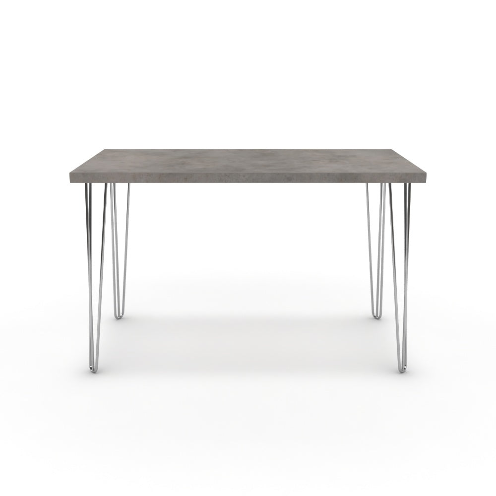 Íróasztal - Linga króm lábbal - Vil.szürke Chicago beton, méret: 120x60