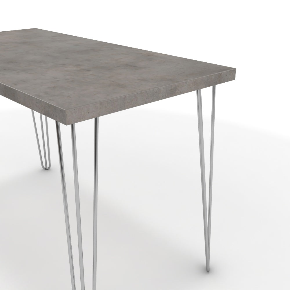 Íróasztal - Linga króm lábbal - Vil.szürke Chicago beton, méret: 120x60