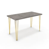 Íróasztal - Linga arany lábbal - Vil.szürke Chicago beton, méret: 120x60