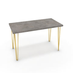 Íróasztal - Linga arany lábbal - Vil.szürke Chicago beton, méret: 120x60