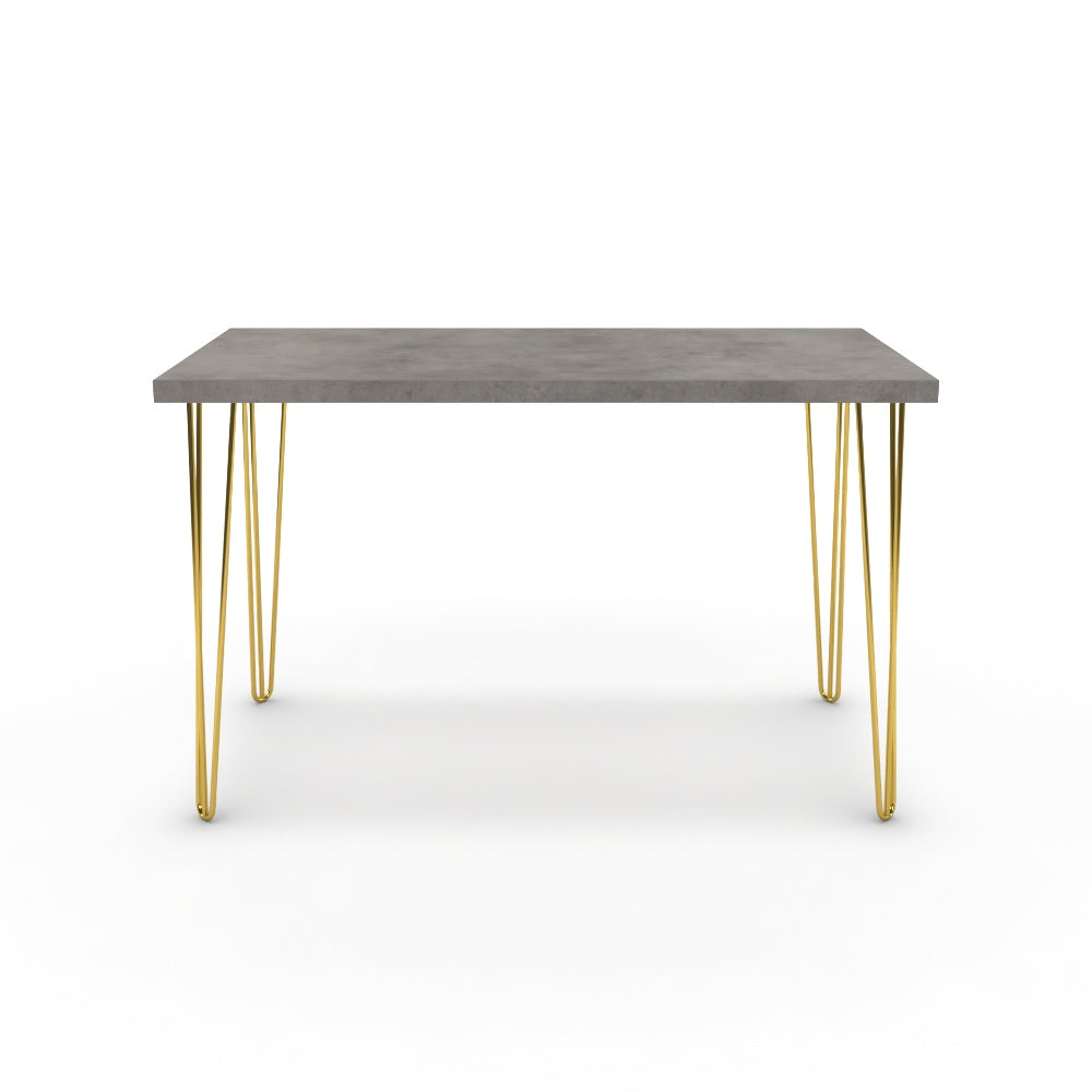 Íróasztal - Linga arany lábbal - Vil.szürke Chicago beton, méret: 120x60