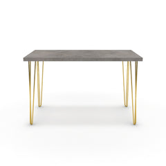 Íróasztal - Linga arany lábbal - Vil.szürke Chicago beton, méret: 120x60
