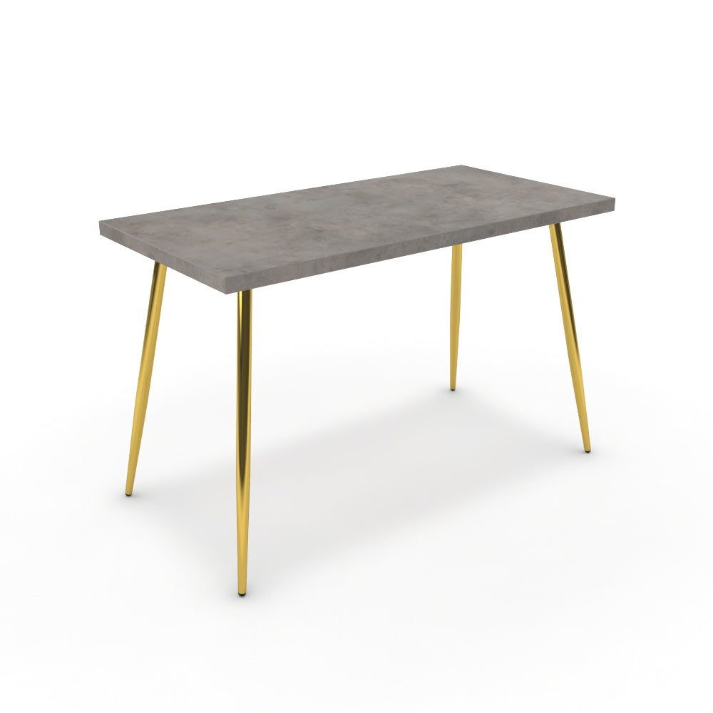 Íróasztal - Manu arany lábbal - Vil.szürke Chicago beton, méret: 120x60