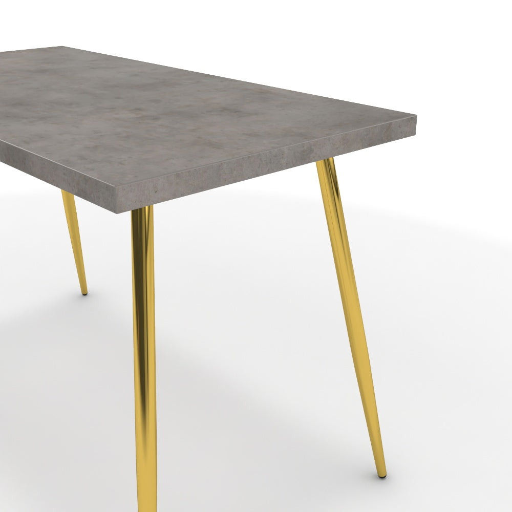 Íróasztal - Manu arany lábbal - Vil.szürke Chicago beton, méret: 120x60