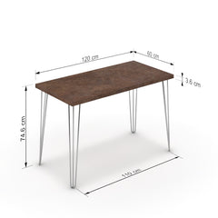 Íróasztal - Linga króm lábbal - Ferro bronz, méret: 120x60