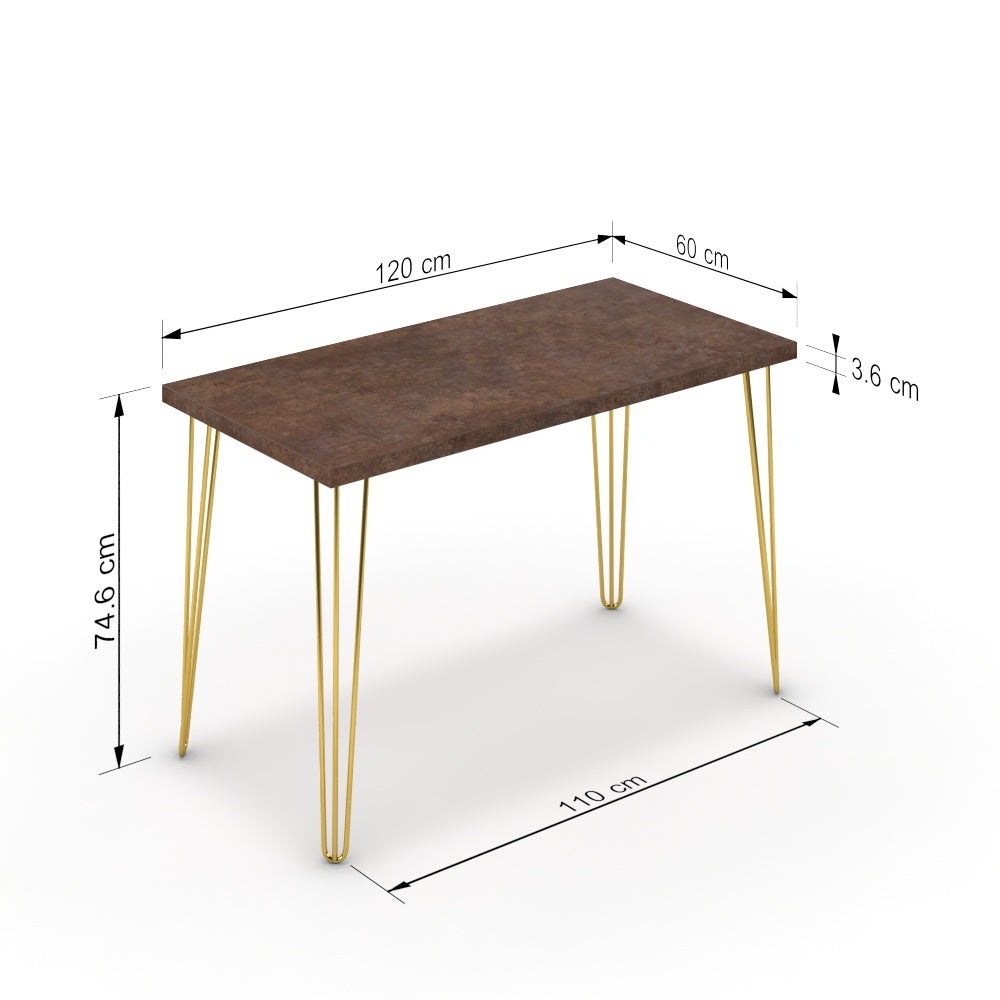 Íróasztal - Linga arany lábbal - Ferro bronz, méret: 120x60