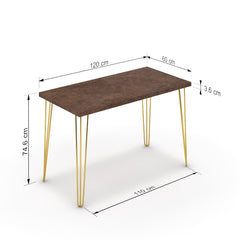 Íróasztal - Linga arany lábbal - Ferro bronz, méret: 120x60