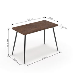 Íróasztal - Manu fekete lábbal - Ferro bronz, méret: 120x60