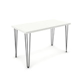 Íróasztal - Linga fekete lábbal - Alpesi fehér, méret: 120x60