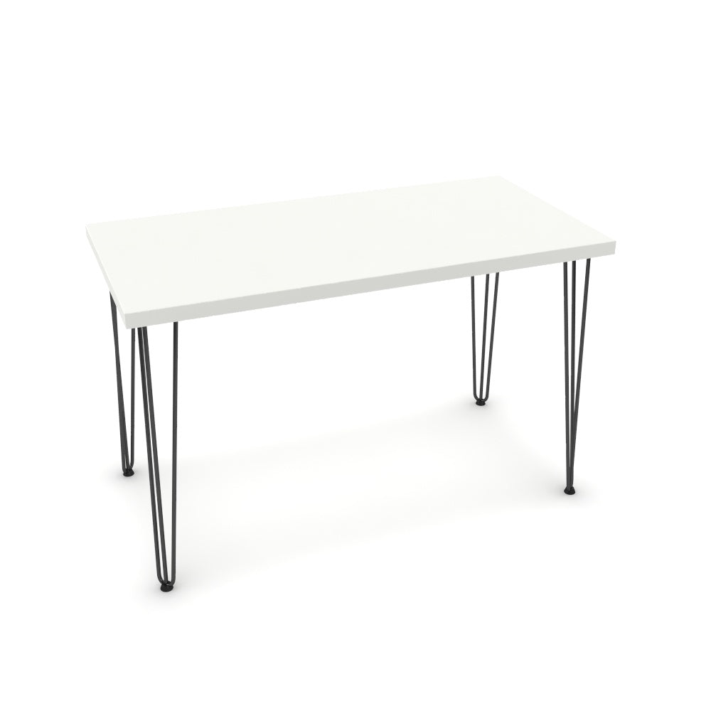 Íróasztal - Linga fekete lábbal - Alpesi fehér, méret: 120x60