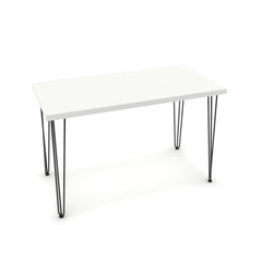 Íróasztal - Linga fekete lábbal - Alpesi fehér, méret: 120x60