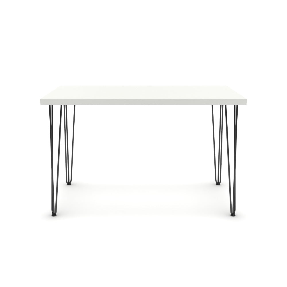 Íróasztal - Linga fekete lábbal - Alpesi fehér, méret: 120x60