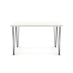 Íróasztal - Linga fekete lábbal - Alpesi fehér, méret: 120x60