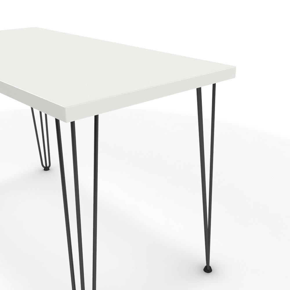 Íróasztal - Linga fekete lábbal - Alpesi fehér, méret: 120x60