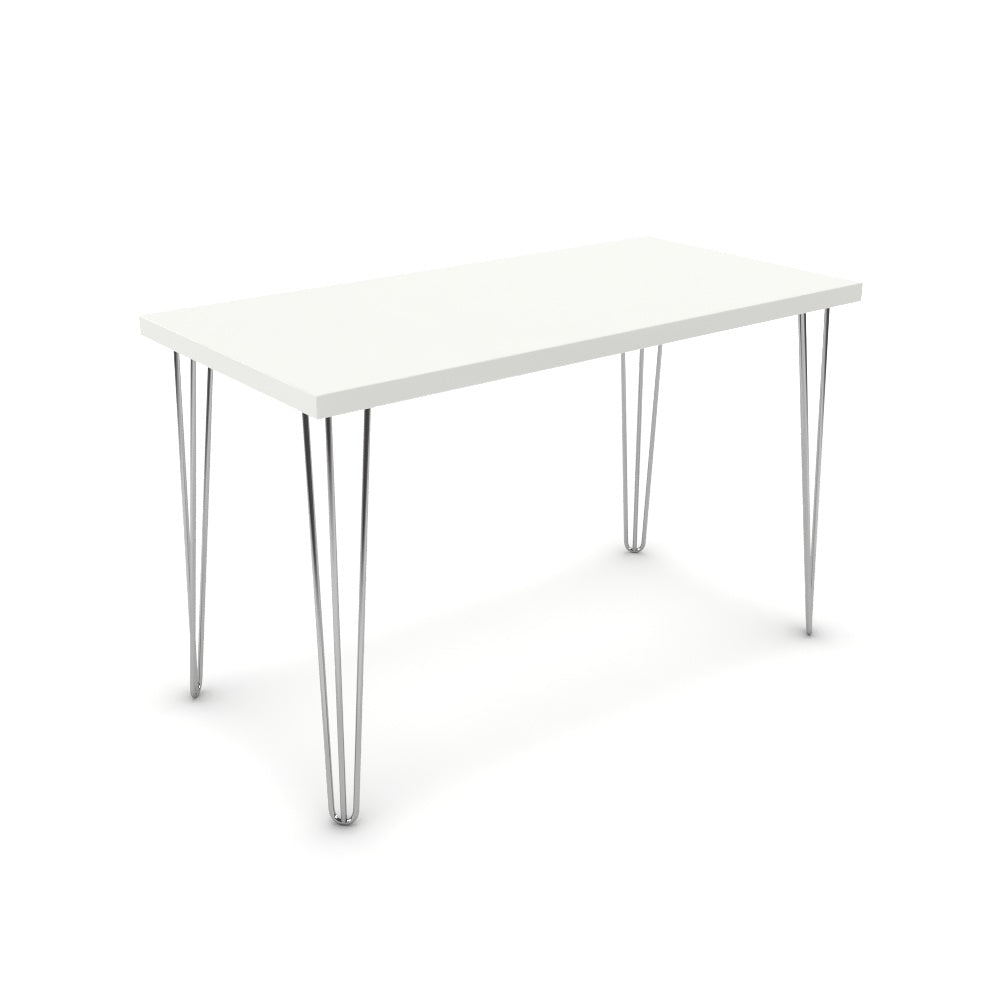 Íróasztal - Linga króm lábbal - Alpesi fehér, méret: 120x60