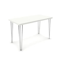 Íróasztal - Linga króm lábbal - Alpesi fehér, méret: 120x60