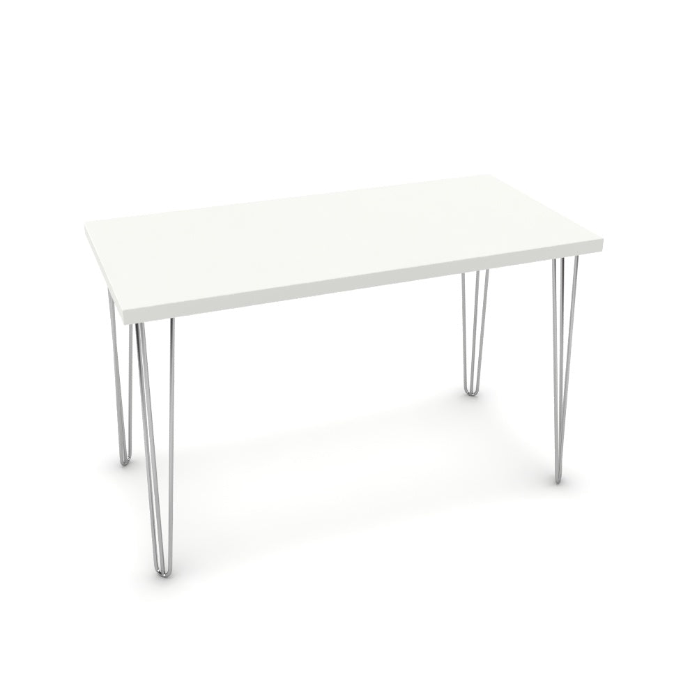 Íróasztal - Linga króm lábbal - Alpesi fehér, méret: 120x60