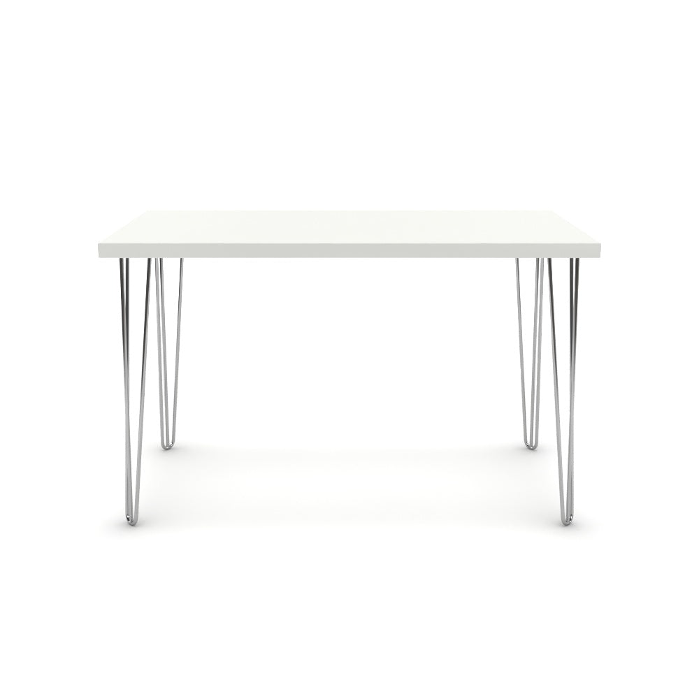 Íróasztal - Linga króm lábbal - Alpesi fehér, méret: 120x60