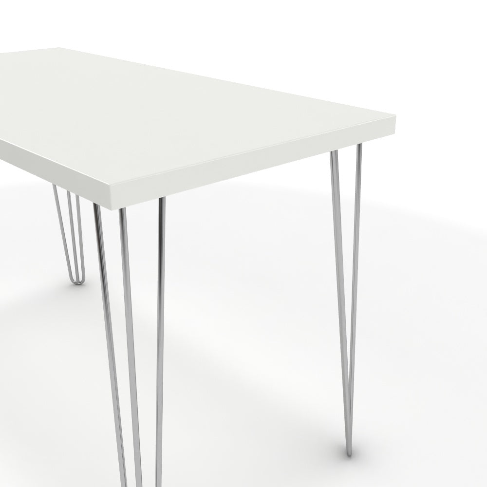 Íróasztal - Linga króm lábbal - Alpesi fehér, méret: 120x60