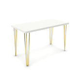 Íróasztal - Linga arany lábbal - Alpesi fehér, méret: 120x60