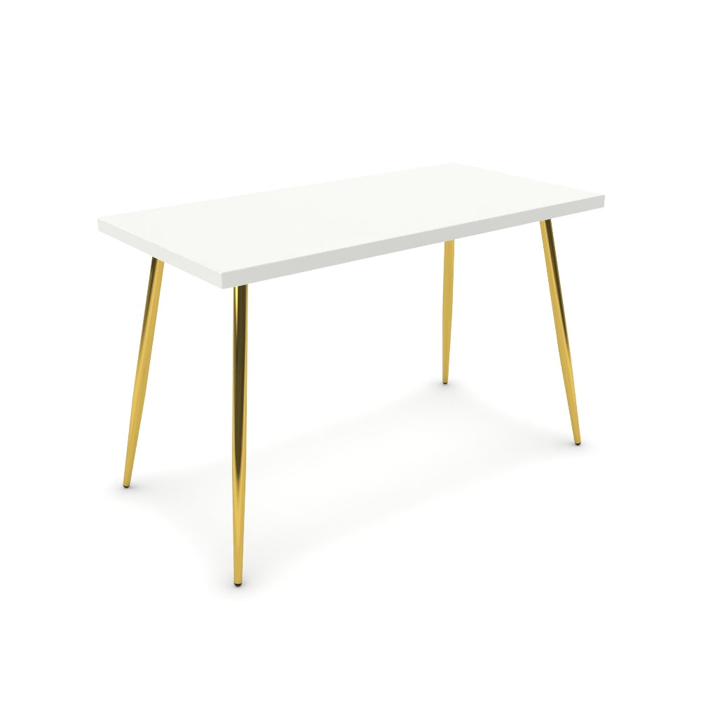 Íróasztal - Manu arany lábbal - Alpesi fehér, méret: 120x60