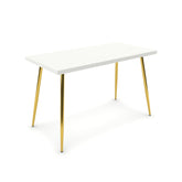 Íróasztal - Manu arany lábbal - Alpesi fehér, méret: 120x60